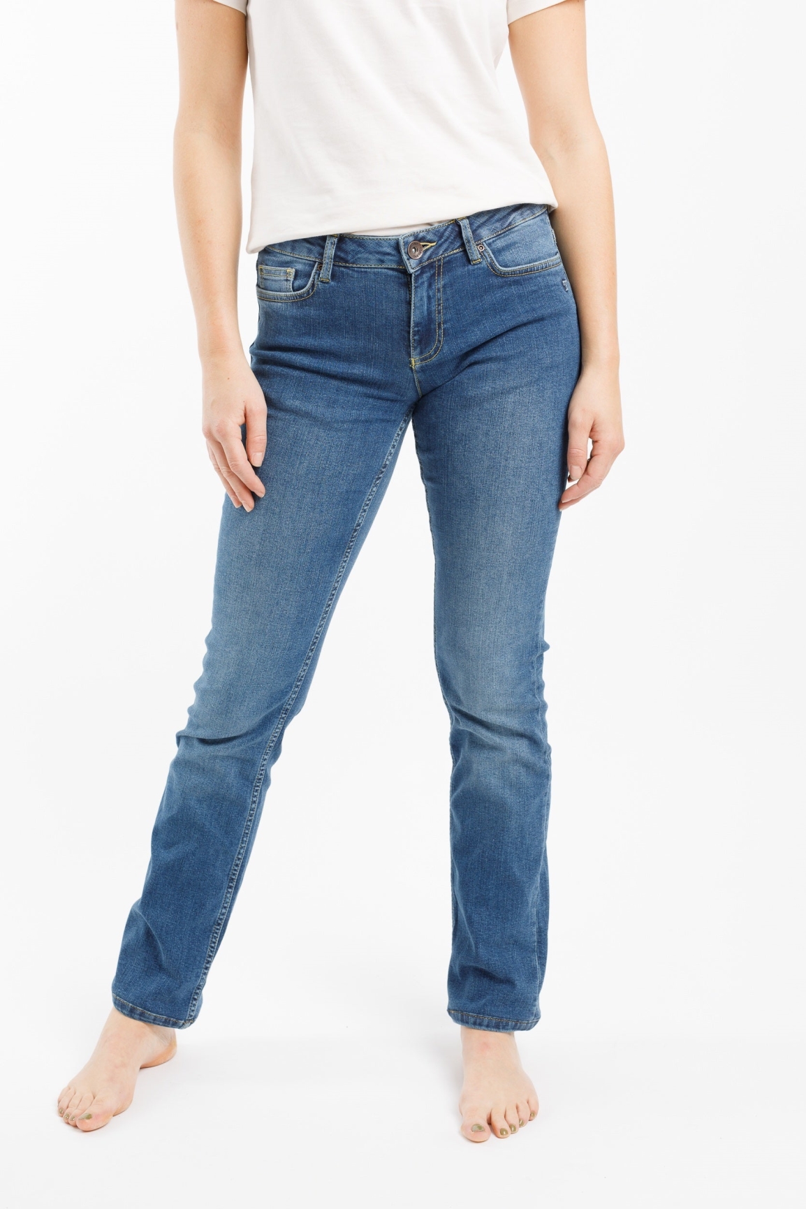 TORLAND  Rechte Jeans Joan Mid Indigo Blauw