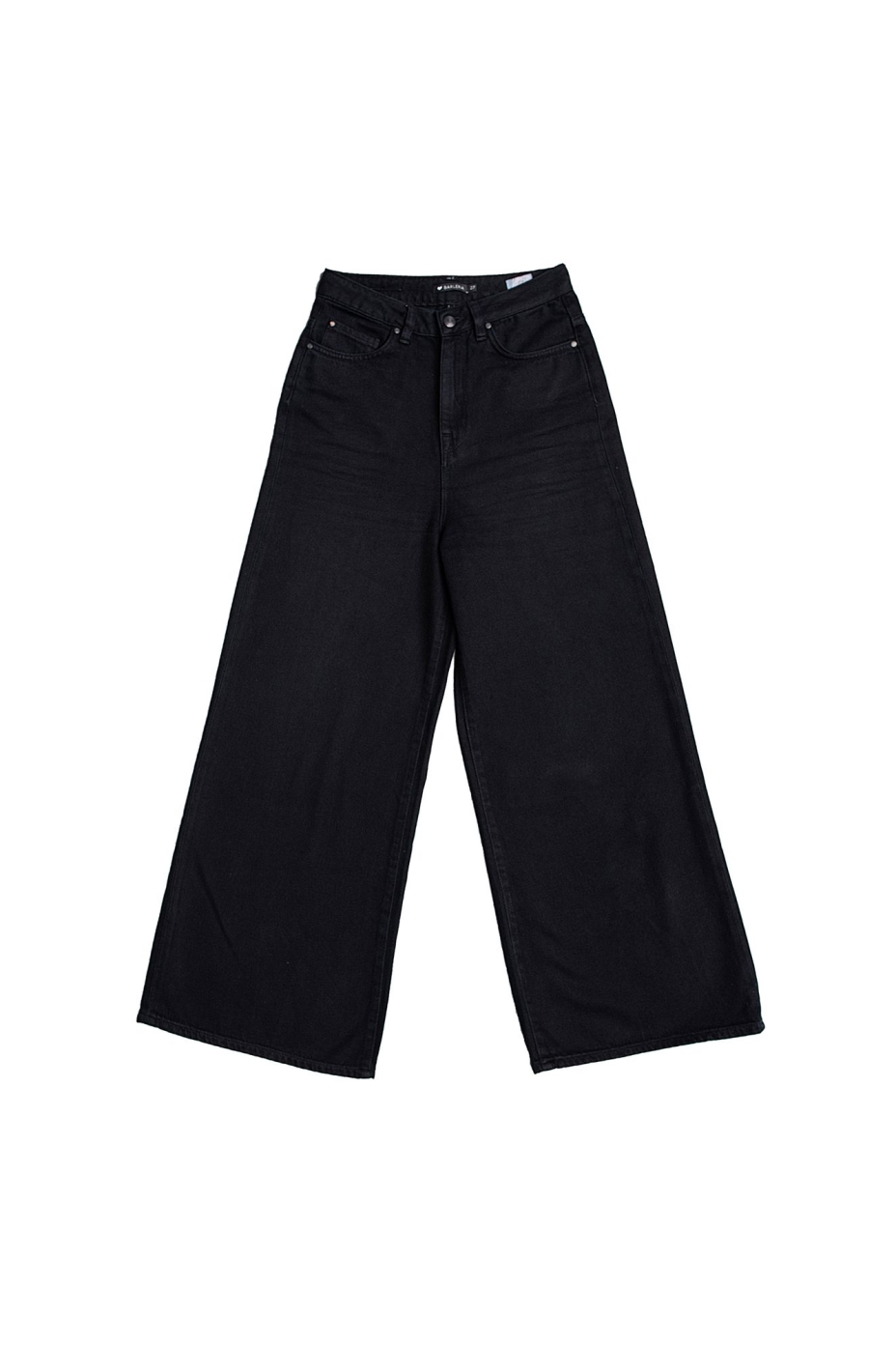 LOVJOI  Wijde Cropped Jeans Barleria Black Overdyed