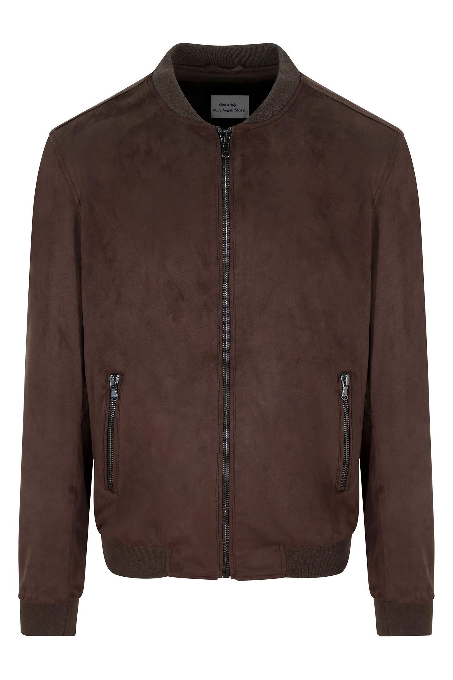 Will's Vegan Store mannen vegan Bomber Jacket Donkerbruin
