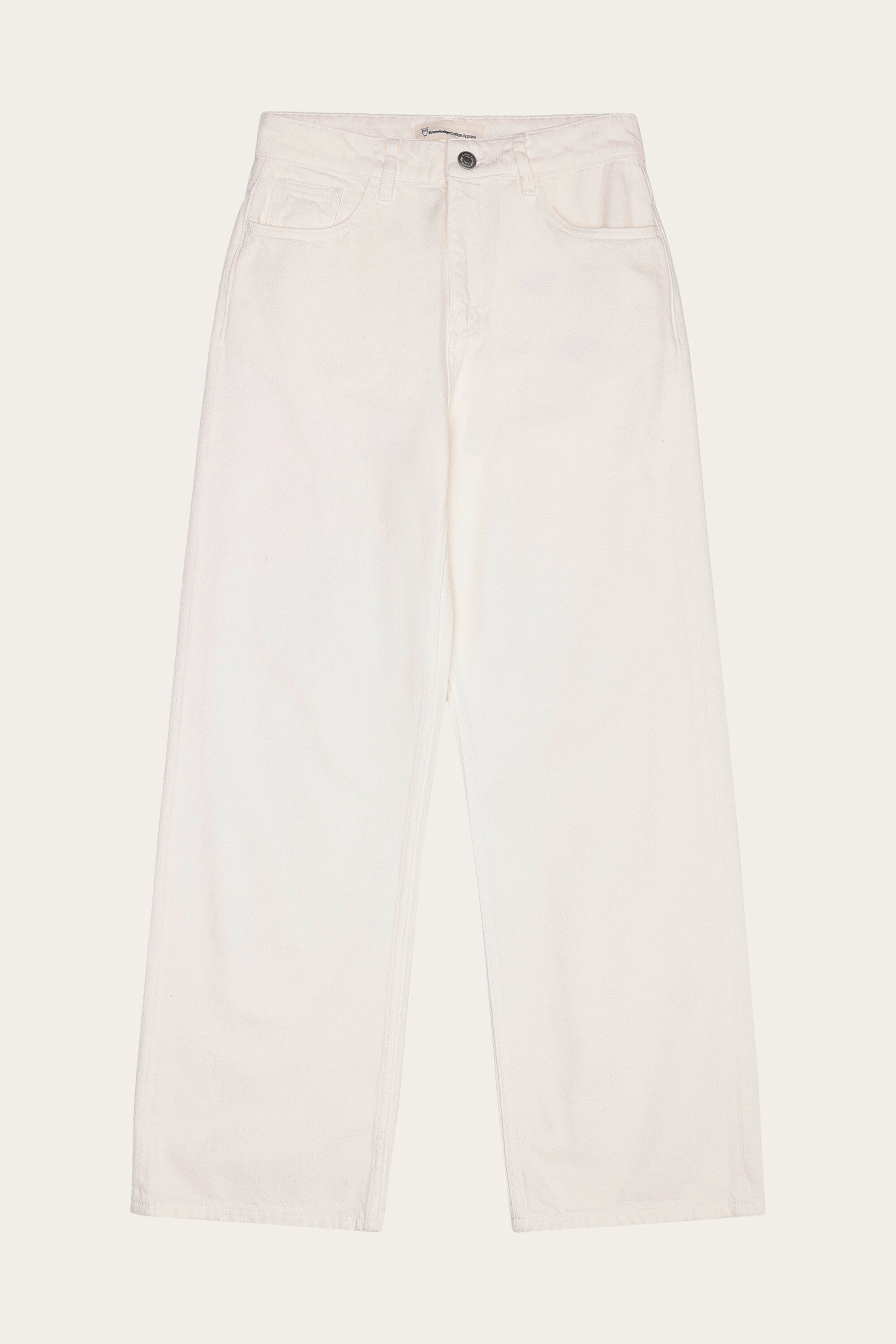 KnowledgeCotton Apparel  Damesbroek Gale Regular Twill Egret Wit