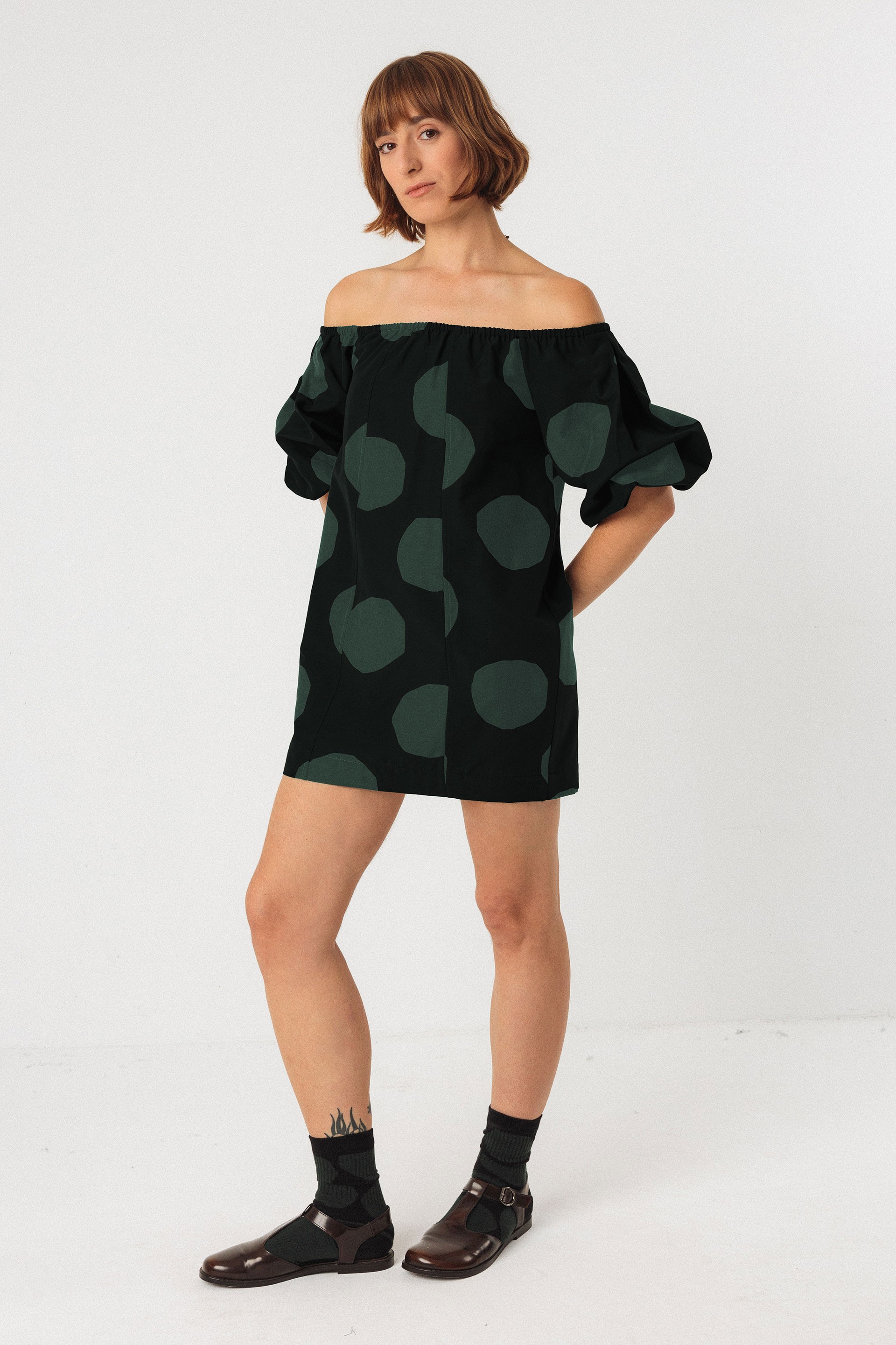 SKFK  Jurk Silbane Groen/Zwart