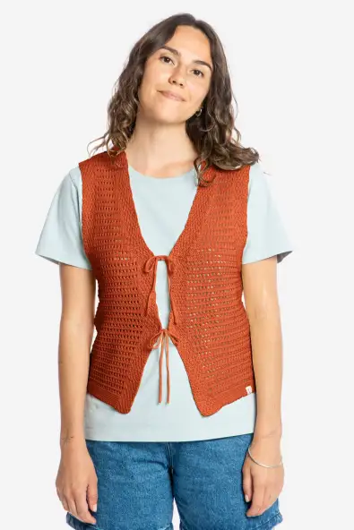 MATONA  Vest Met Stropdas, Donkeroranje