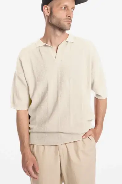 MATONA mannen vegan Polo Shirt Beige