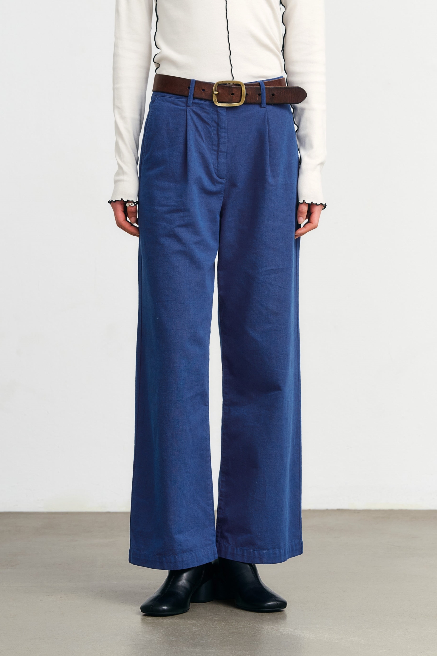 Rotholz  Broek Met Hoge Taille In Oceaanblauw
