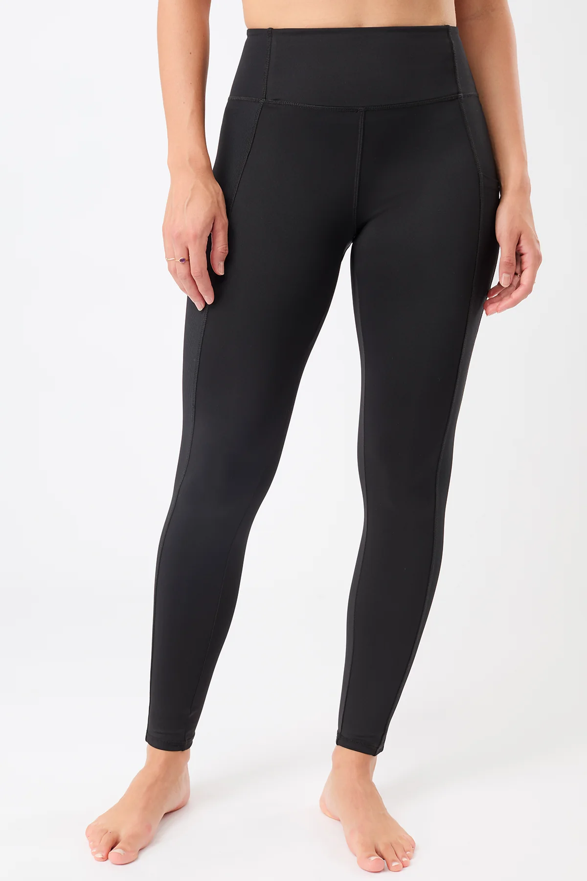 MANDALA  Leggings Met Ribmix, Volledig Zwart