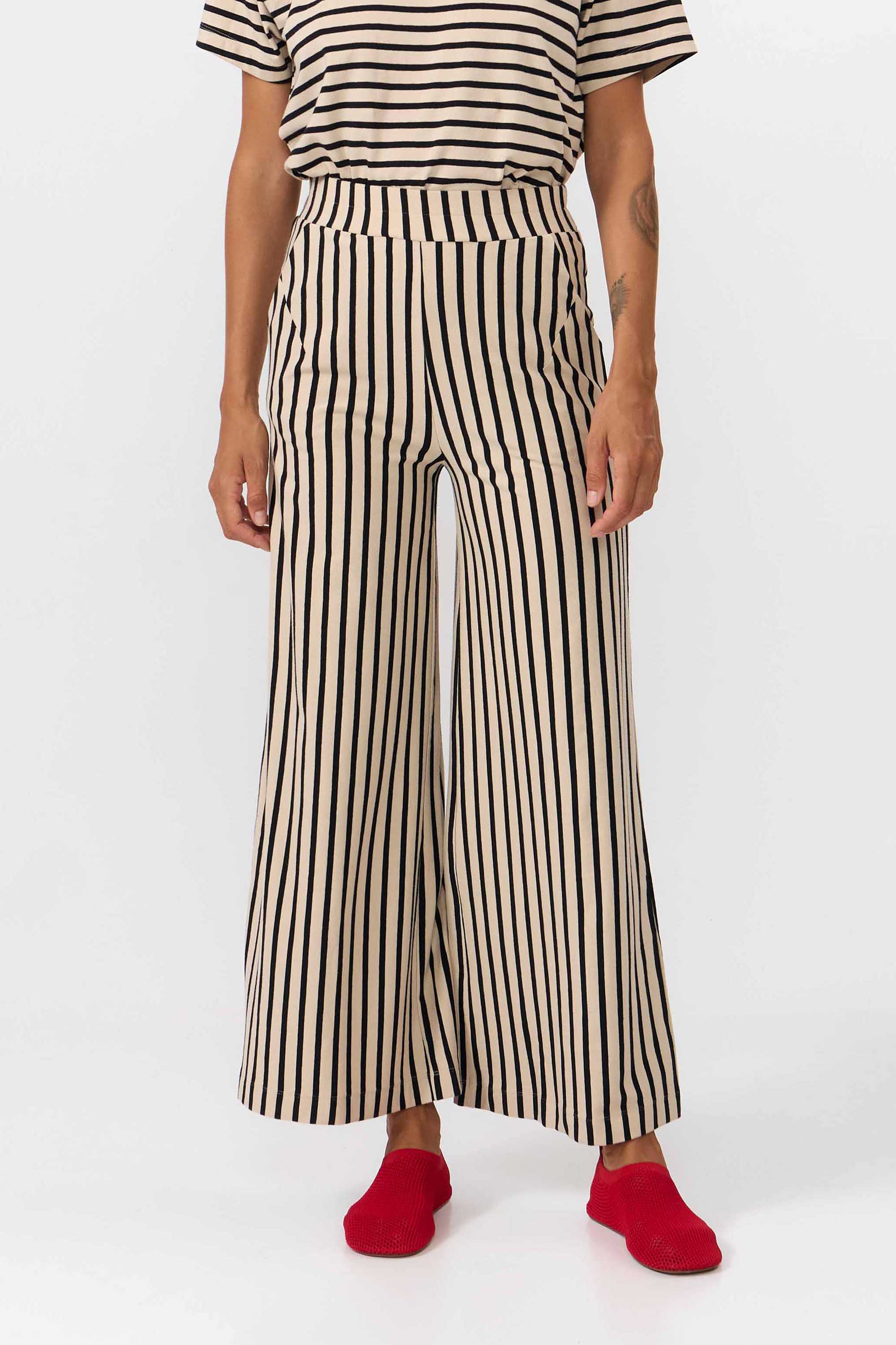 SUITE13LAB  Broek Palau Stripes Zwart