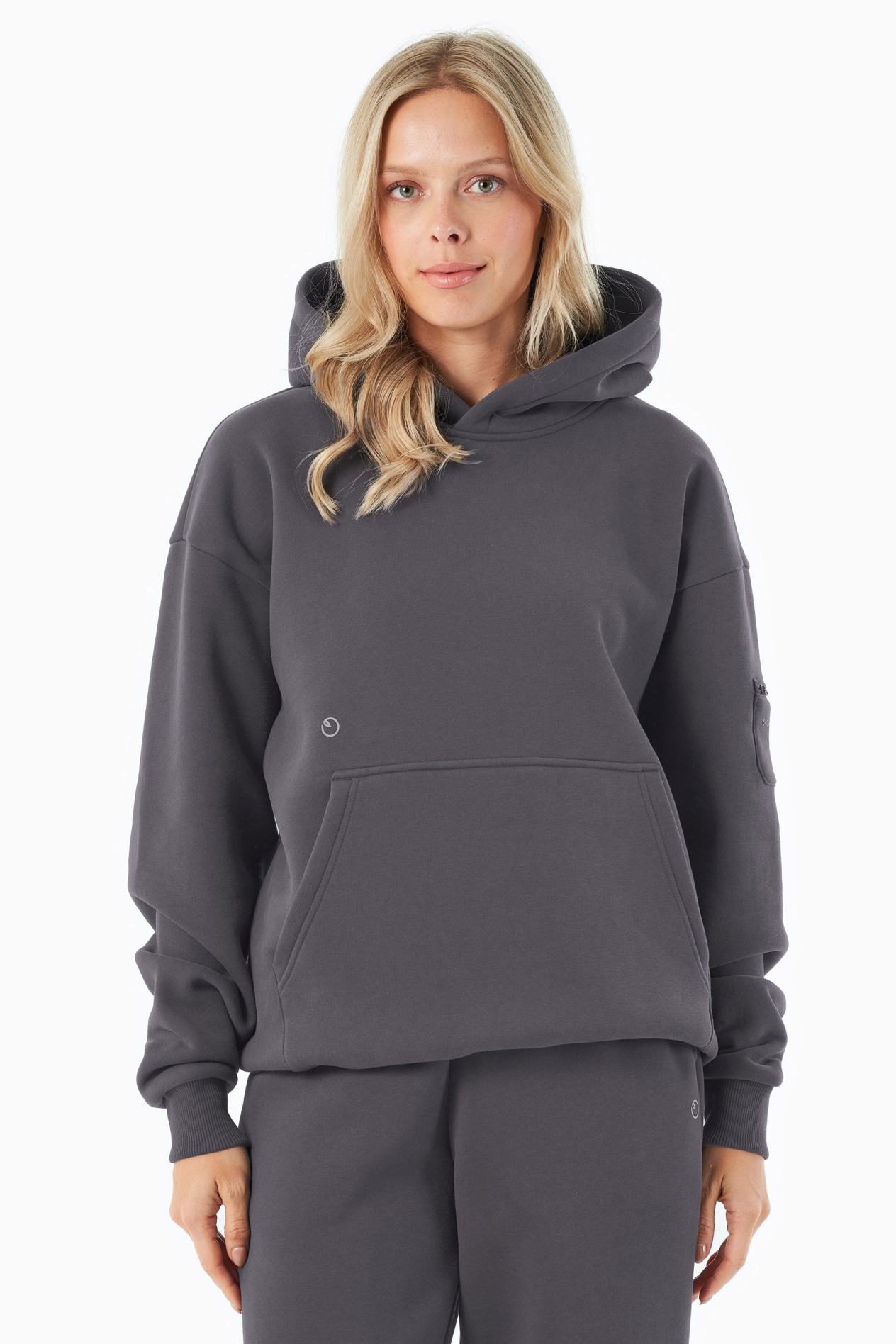 ORGANICATION mannen vegan Hoodie Harvinn Schaduwgrijs
