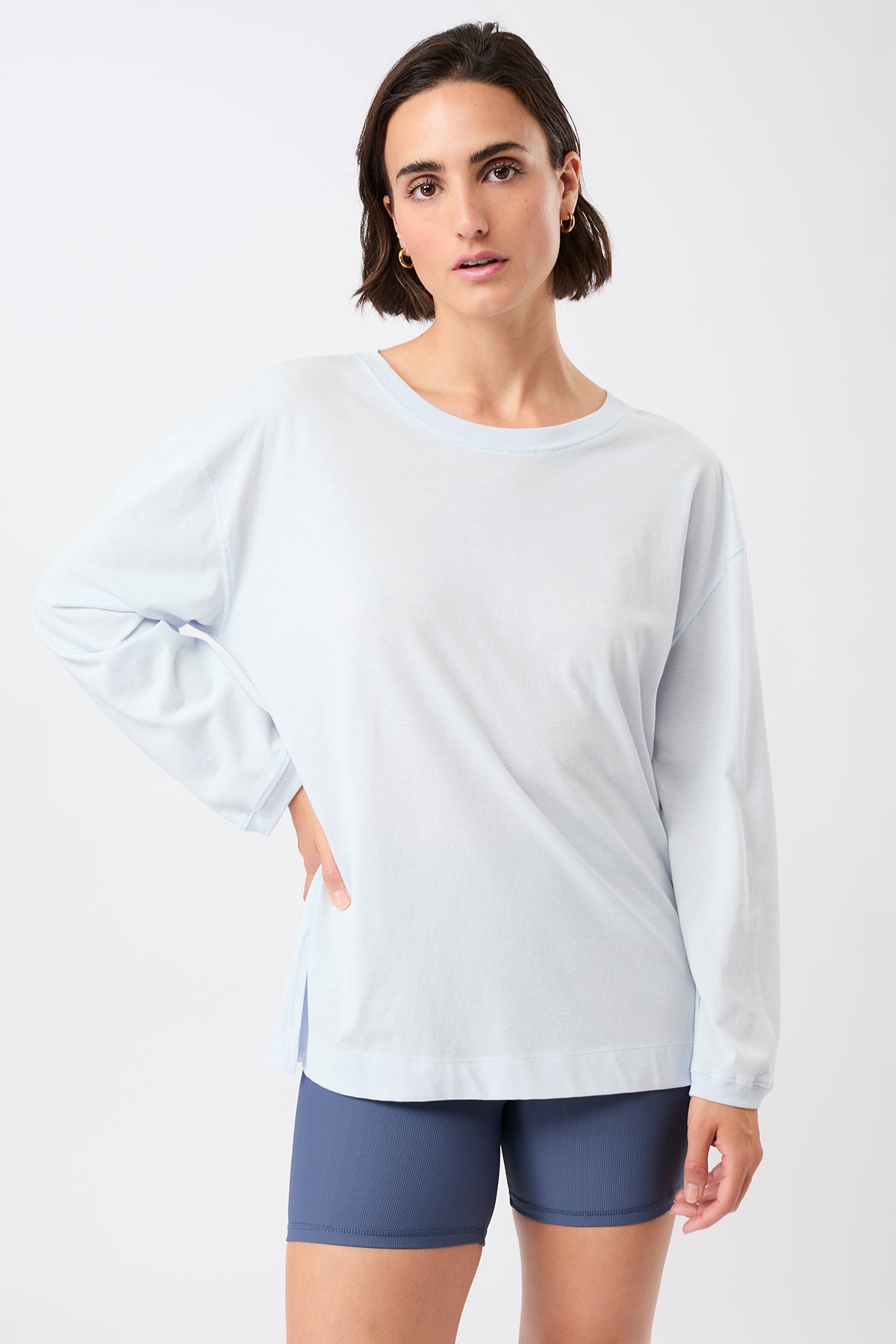 MANDALA  Longsleeve Met Wijde Mouwen, Lichtblauw
