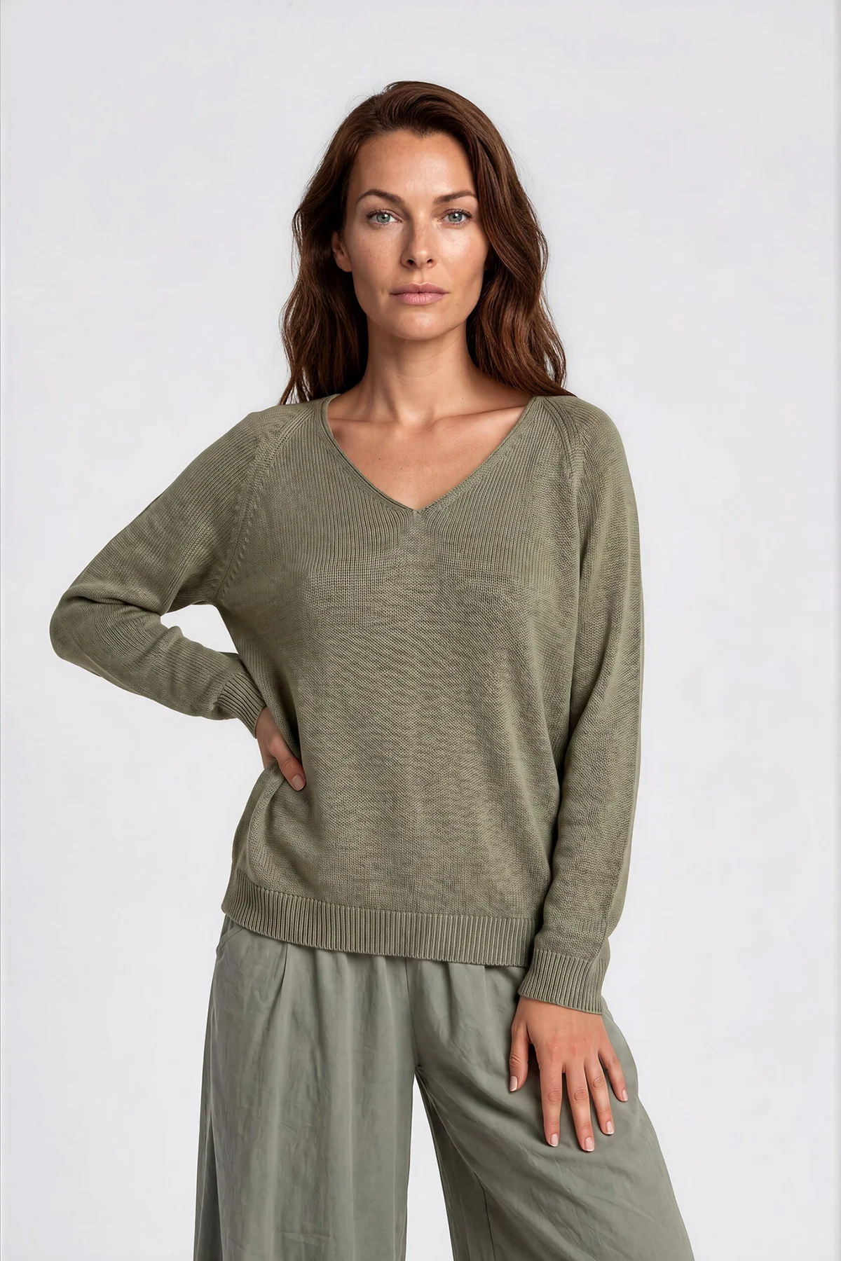 RAVENS VIEW IBIZA  Trui Lana Knit Dust Olive
