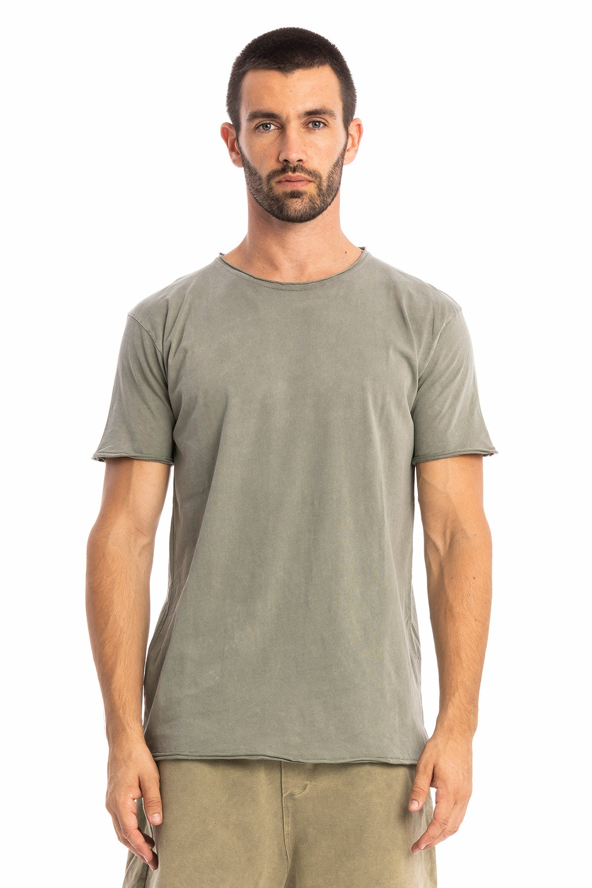RAVENS VIEW IBIZA mannen vegan Rond T-Shirt Wild Dust Olive