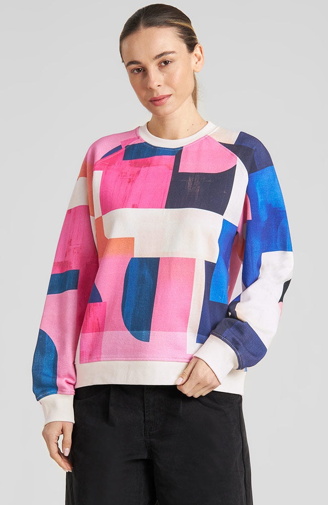 DEDICATED  Sweatshirt Ystad Abstract Block Multicolor