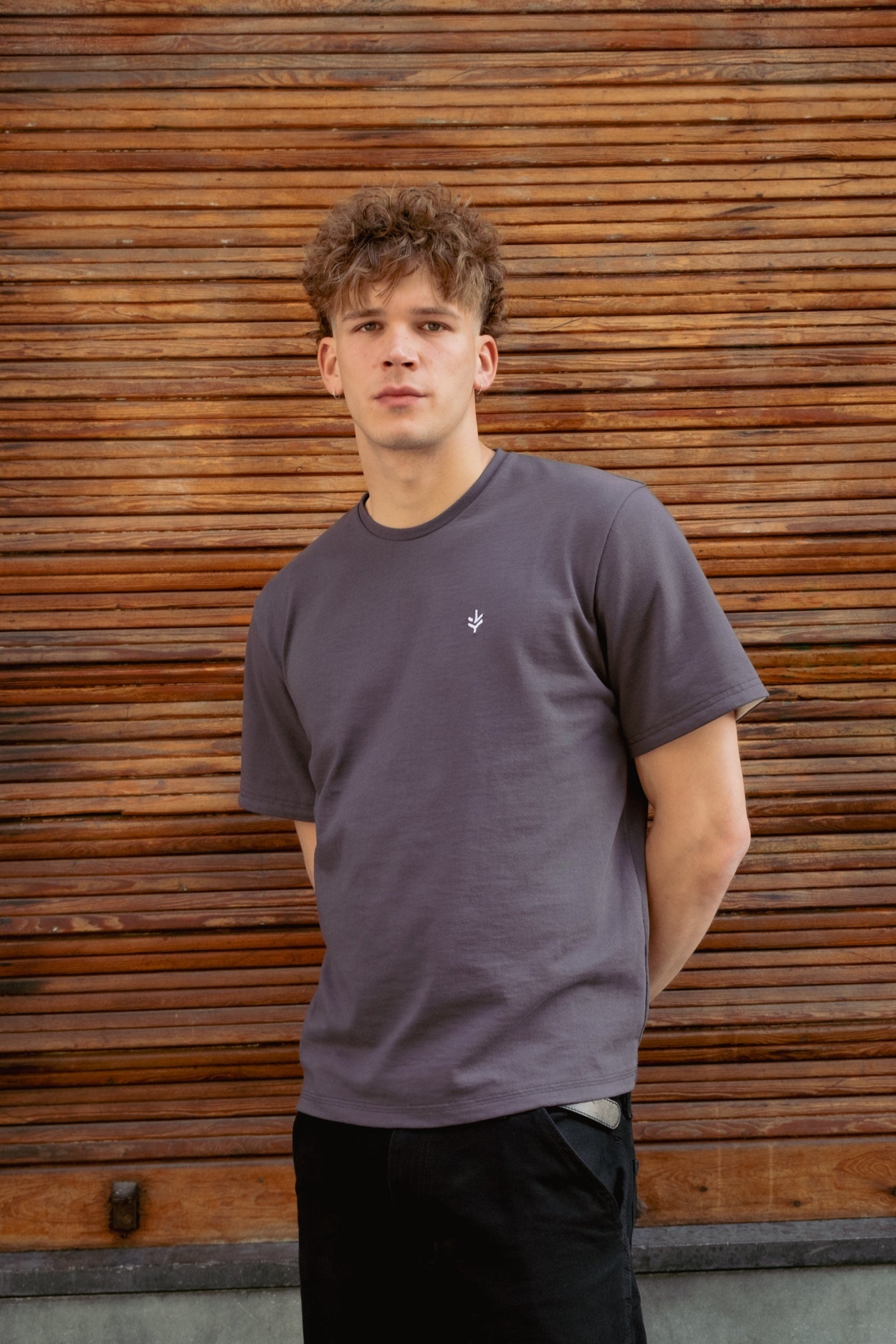 Lucid Collective mannen vegan T-Shirt Honet Antracietgrijs