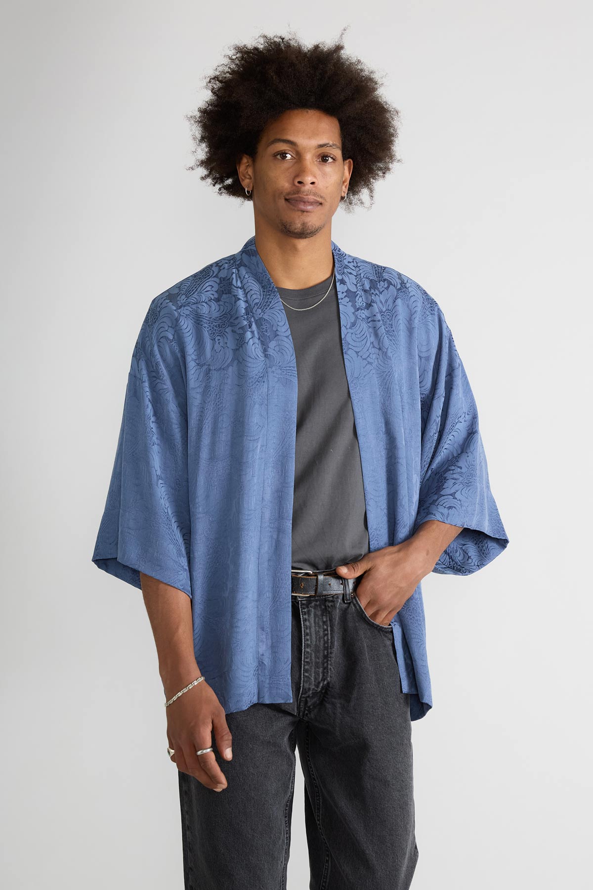 Yahmo mannen vegan Kimono Cardigan Erich Zen Indigo
