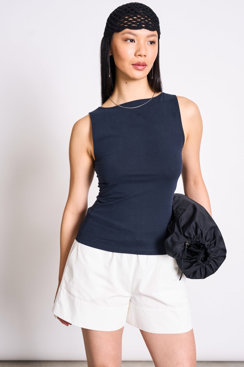 JAN 'N JUNE  Top Boat Neck Felis Nightfall