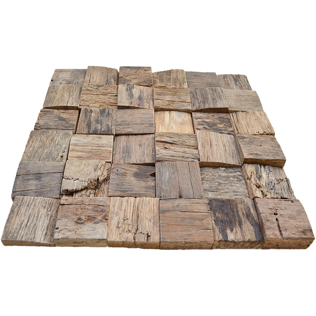 3D Houten Wandpaneel | Marine Shipwood | 30×30 cm | Wanddecoratie