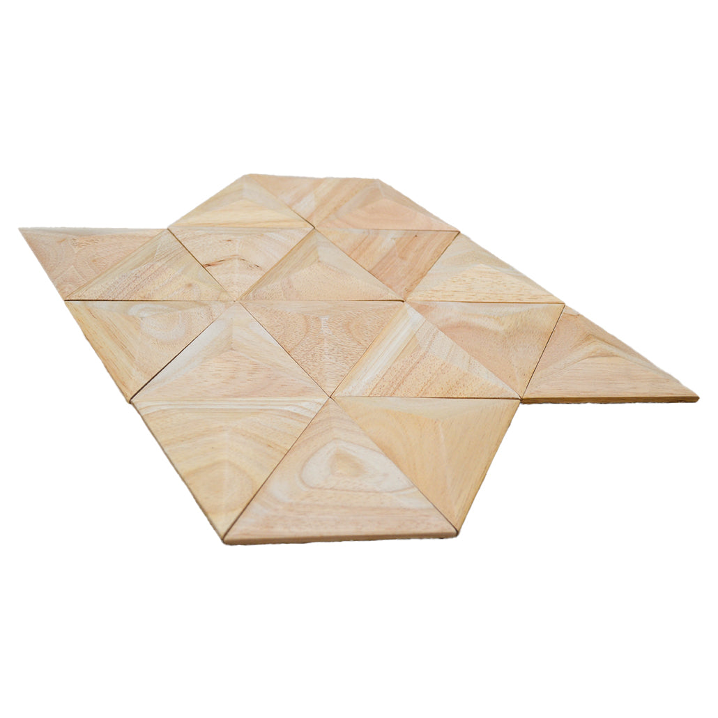 3D Houten Wandpaneel | Rubberwood XL | 30×35 cm | Wanddecoratie