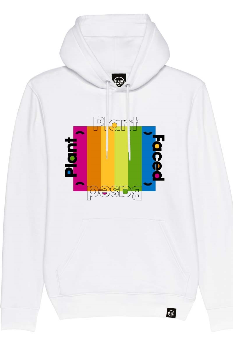 Plant Faced Clothing  Hoodie Plant Based Rainbow Wit