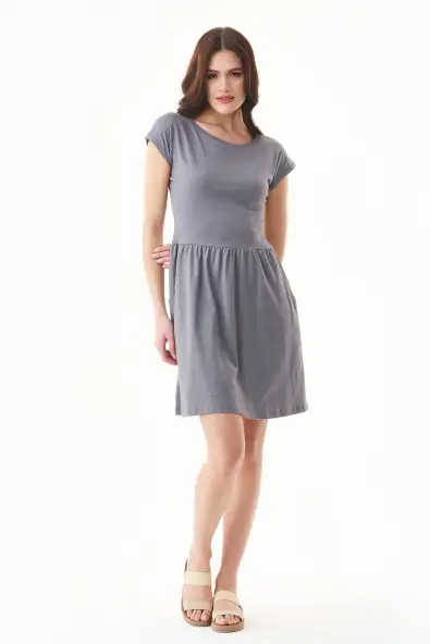 ORGANICATION  Jurk Jersey Slub Schaduwgrijs