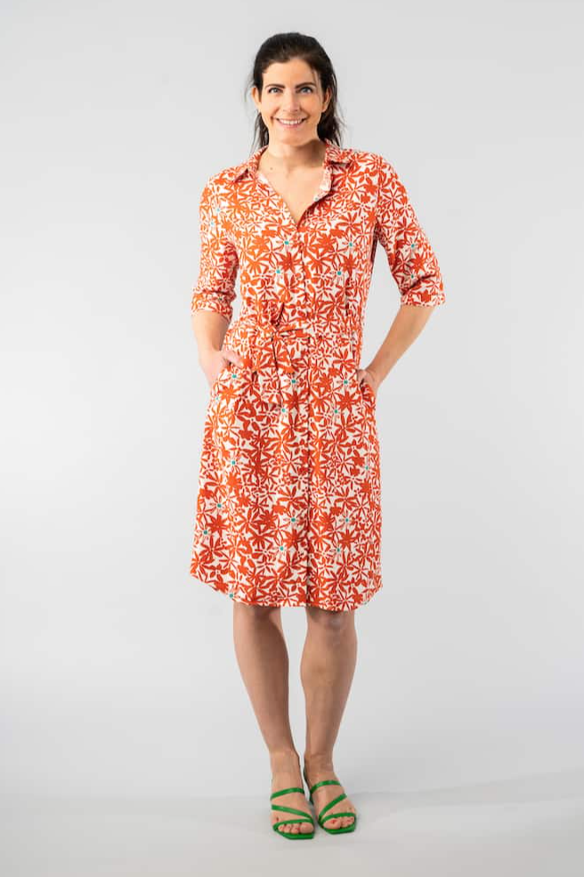 Marjolein Elisabeth  Jurk Merel Bloemen Rood