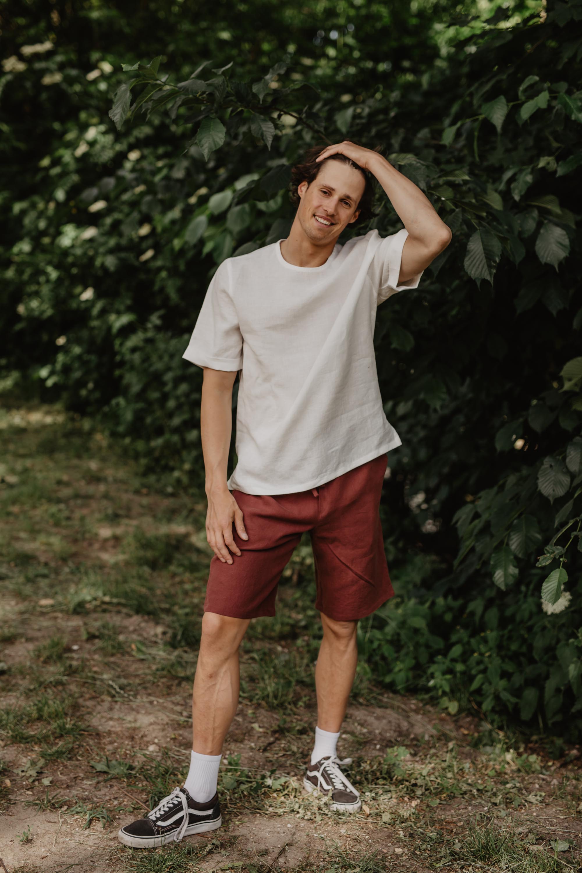 AmourLinen mannen vegan Linnen Top Atlas Rosy Brown