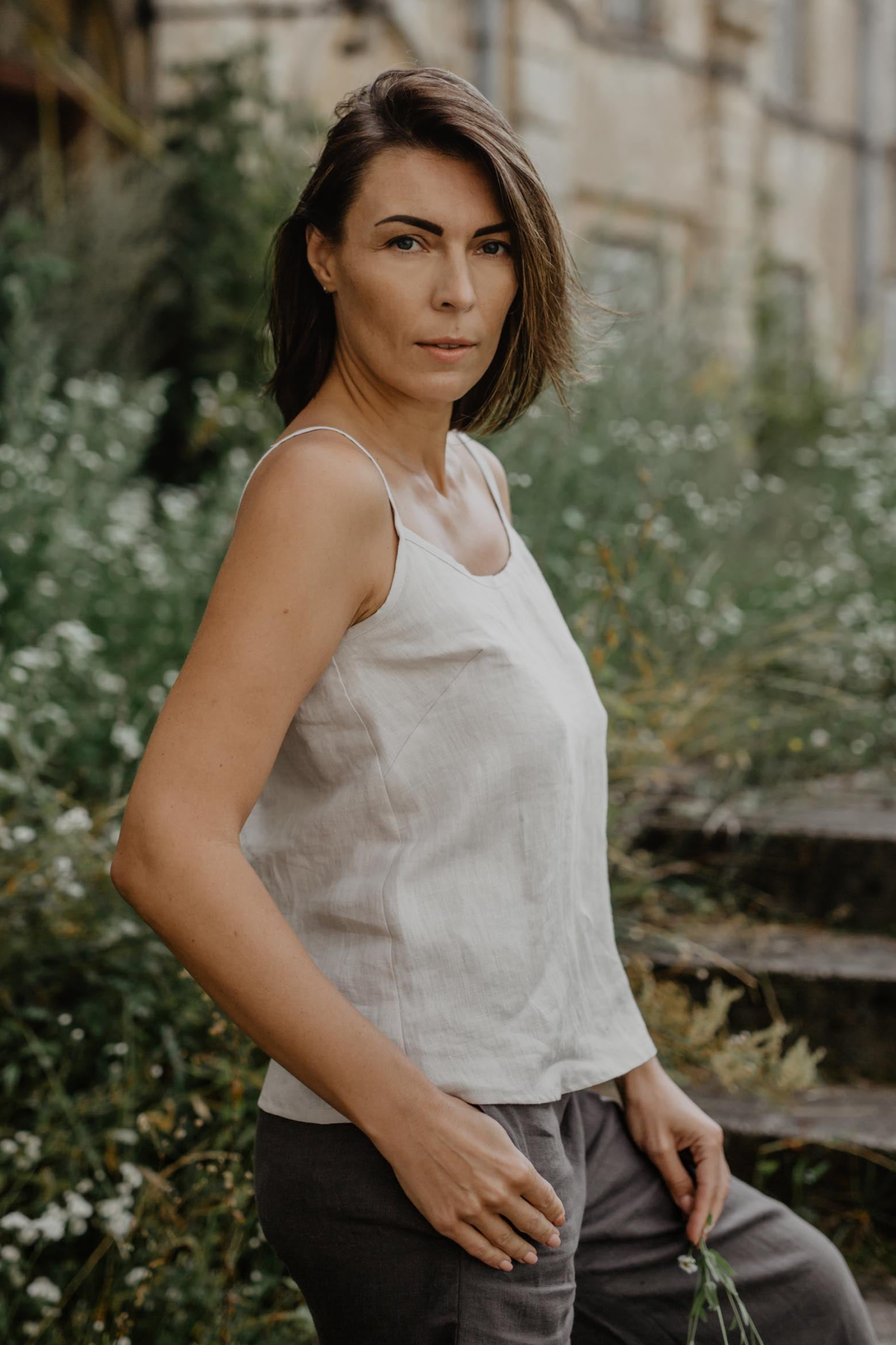 AmourLinen  Top Hilo Crème