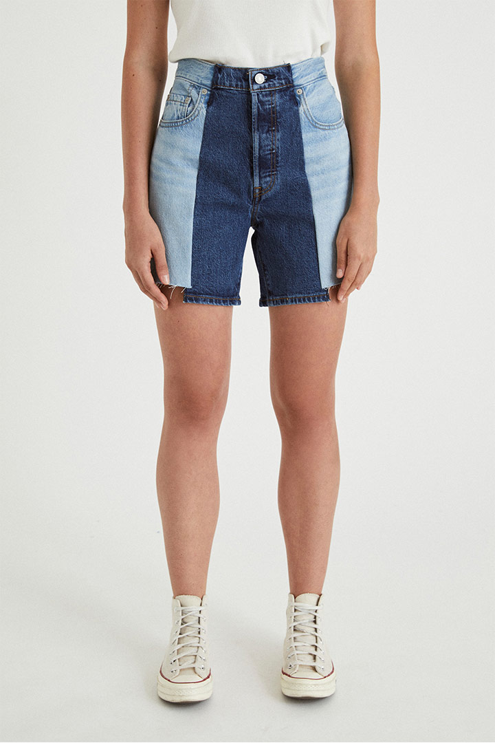 Infinitdenim  Shorts Upcycled Denim Blauw