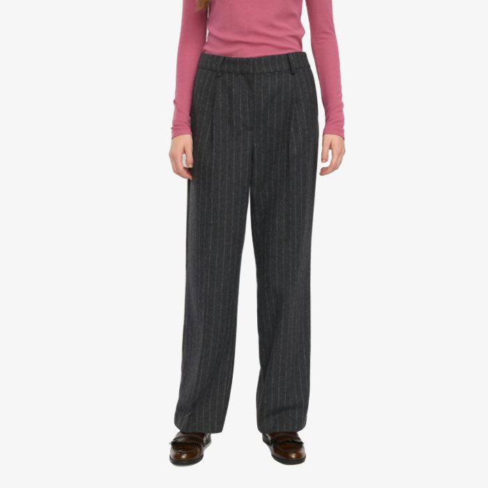 Bandplooibroek Krijtstreep Emery | Soft Rebels | Grijs