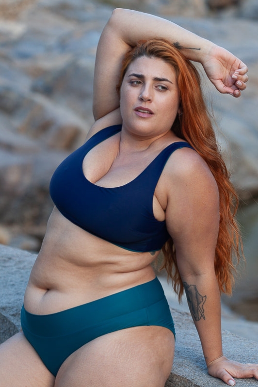 Inaska  Omkeerbaar Bikinitopje Pure Classic Petrol & Donkerblauw