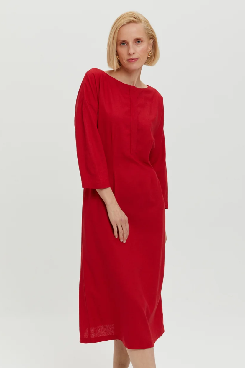 AYANI  Jurk Lusin Scarlet Red