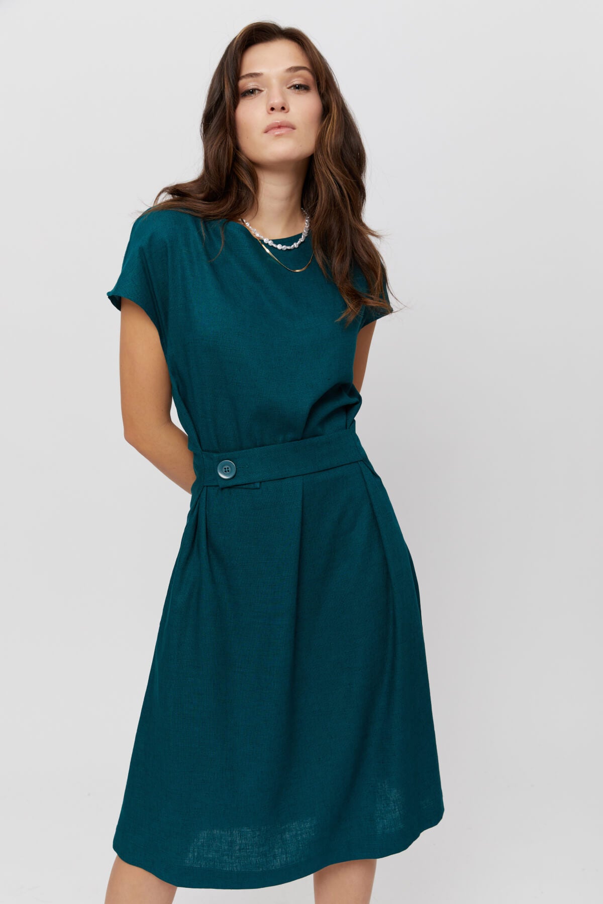 AYANI  Jurk Sati Diep Teal