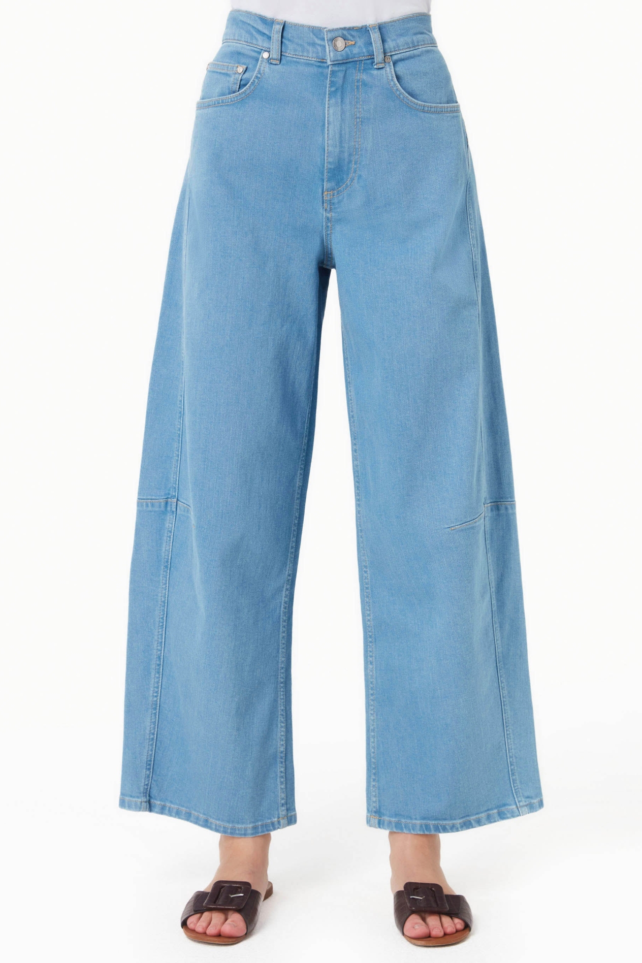 ORGANICATION  Jeans Wijde Pijpen Lichtblauw