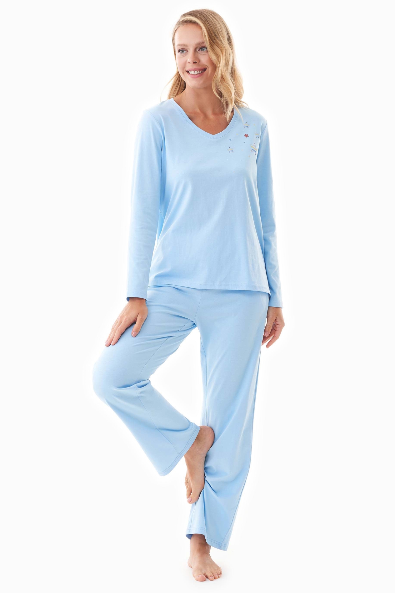 ORGANICATION  Pyjama Set Tieerra Lichtblauw