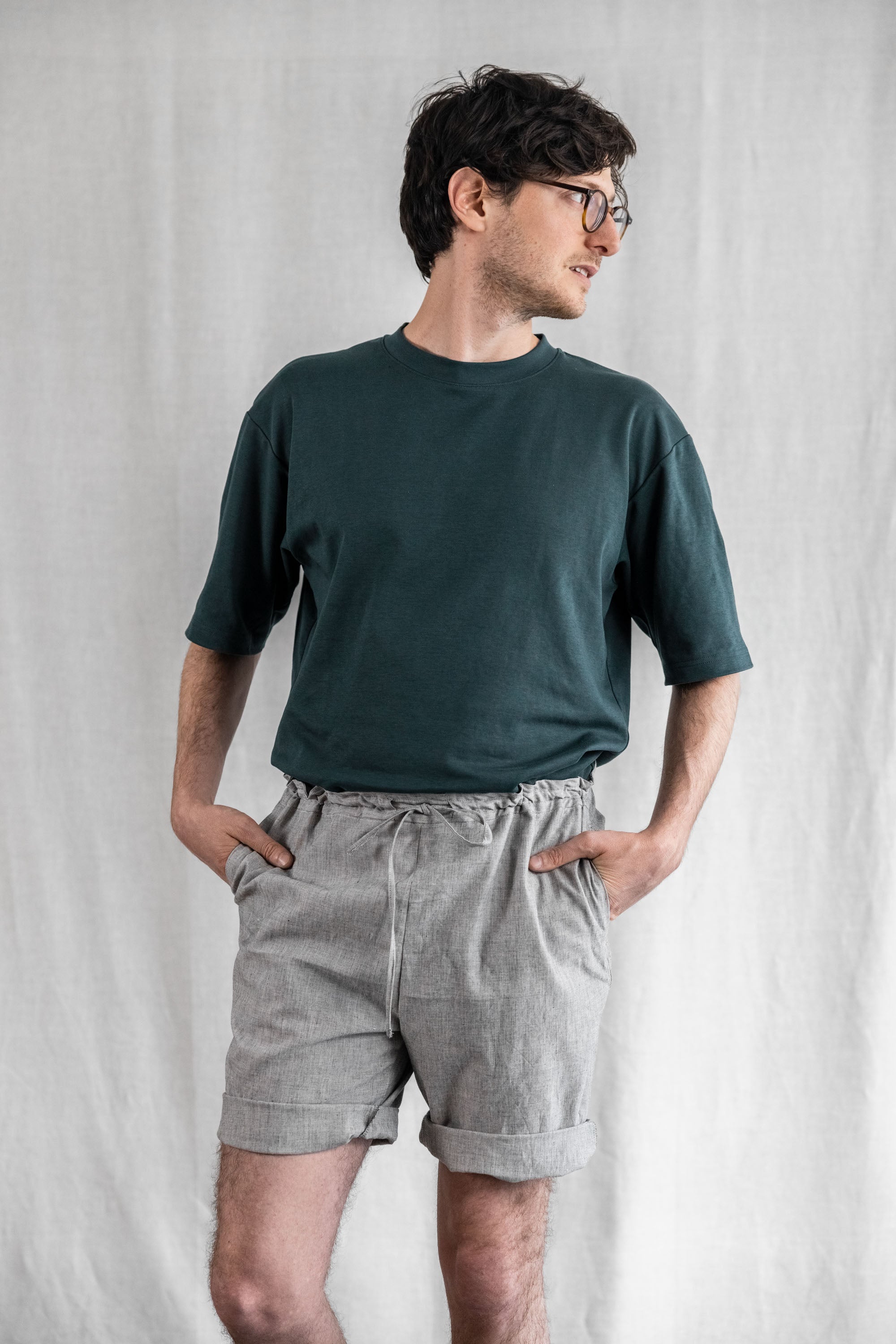 Jyoti - Fair Works mannen vegan Shorts Devaki Lichtgrijs