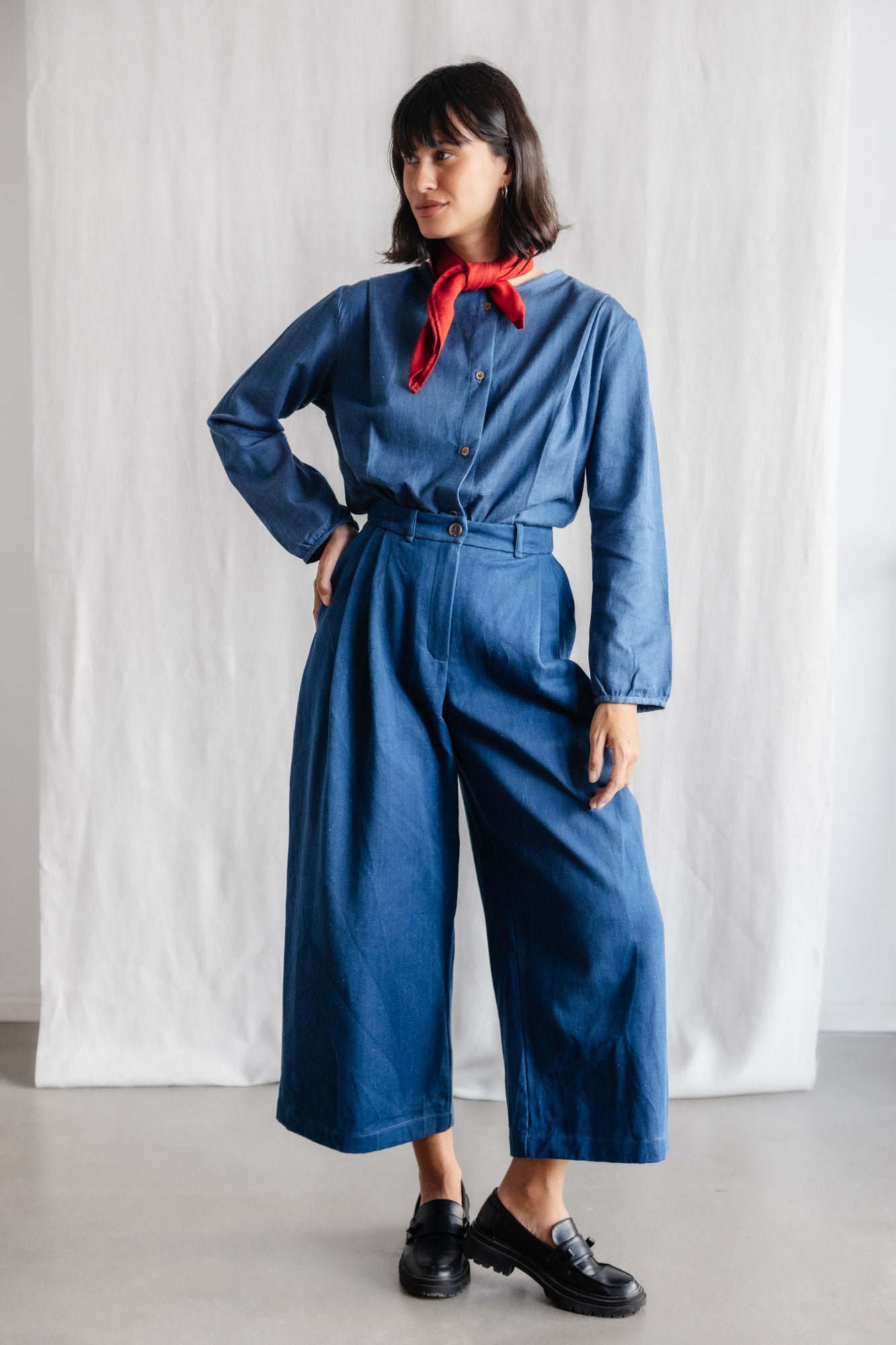Jyoti - Fair Works  Culotte Awasi Denimblauw
