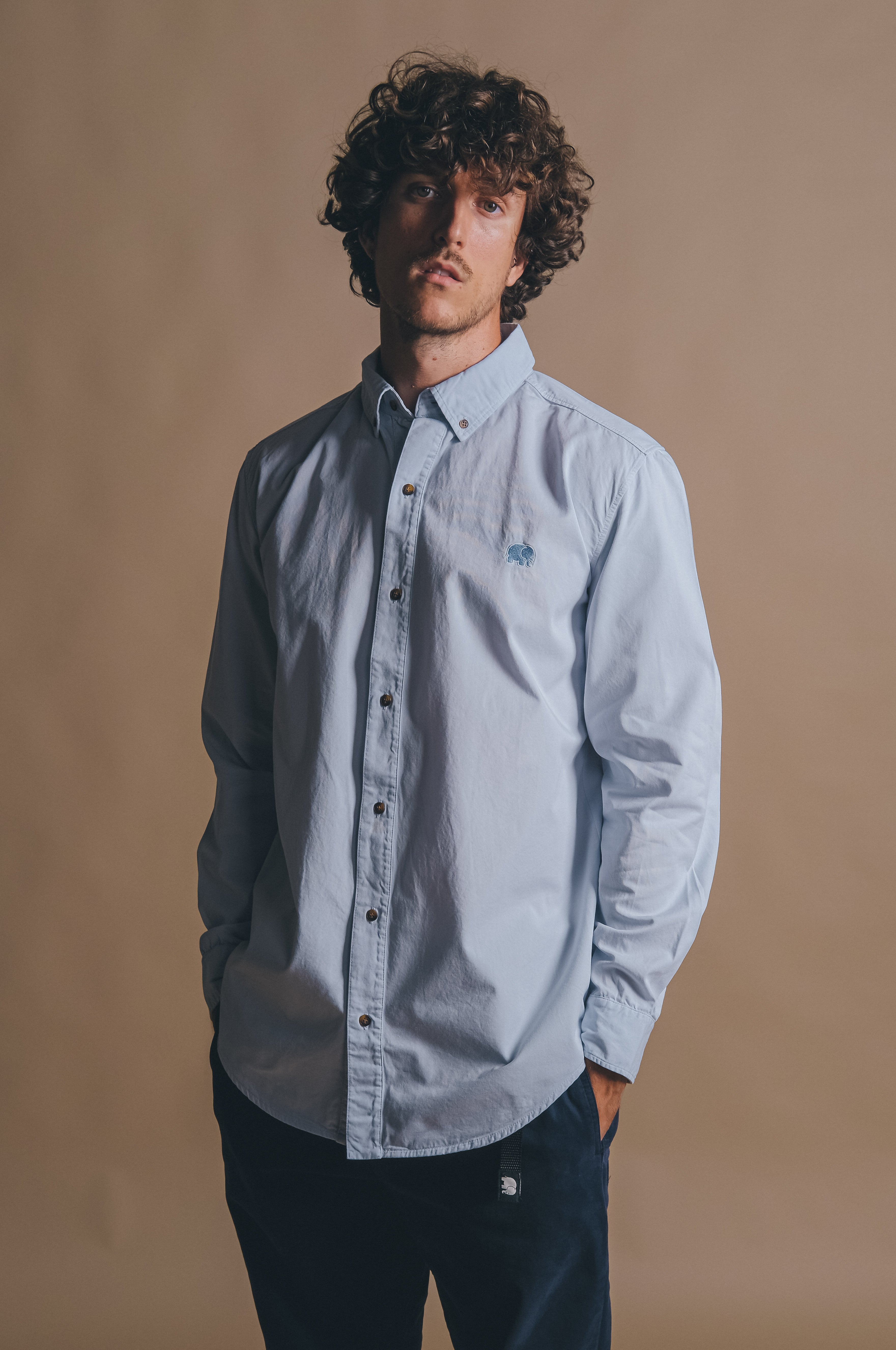 Trendsplant mannen vegan Shirt Postiguet Air Blauw