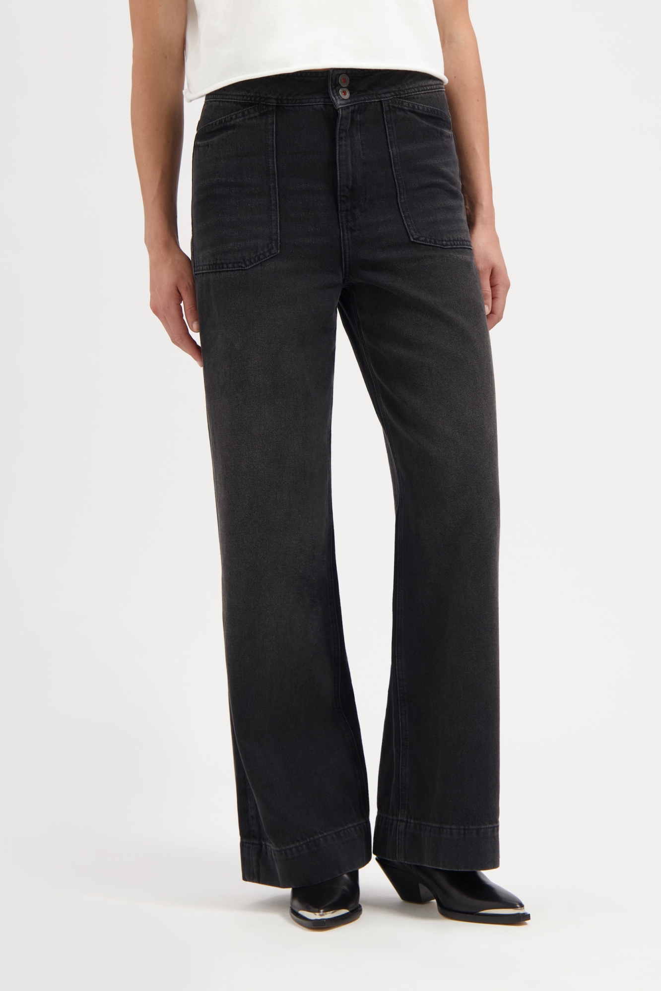 Kuyichi  Jeans Farrah Worker Smoky Noir Zwart