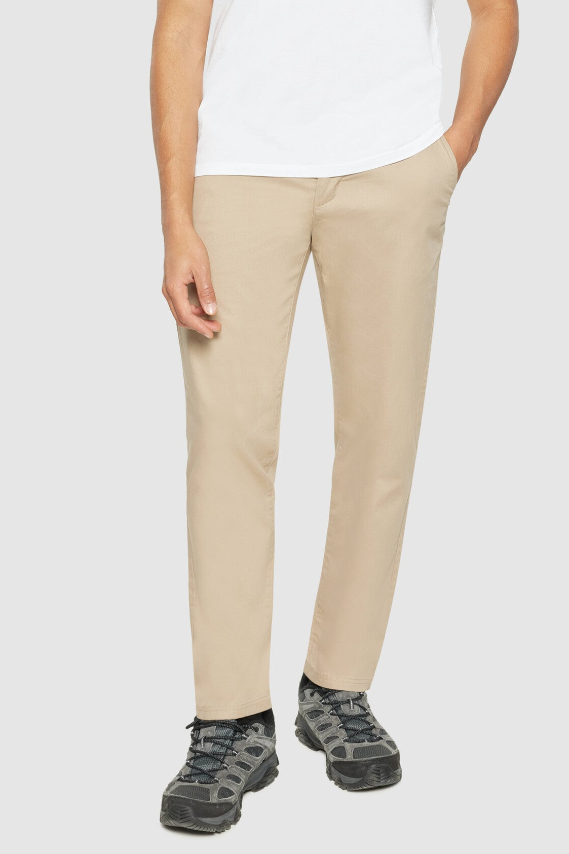 KnowledgeCotton Apparel mannen vegan Broek Canvas Chuck Regular Licht Verengrijs