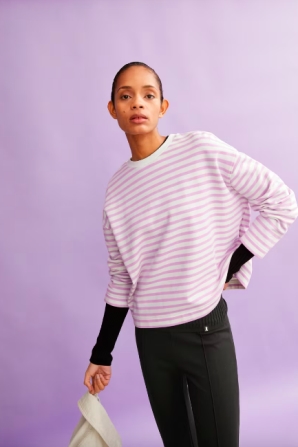 ARMEDANGELS  Sweatshirt Frankaa Stripe Lavendel Paars