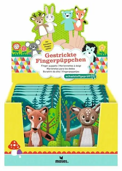 Moses biologisch katoenen vingerpopjes - Diverse gebreide bosdiertjes