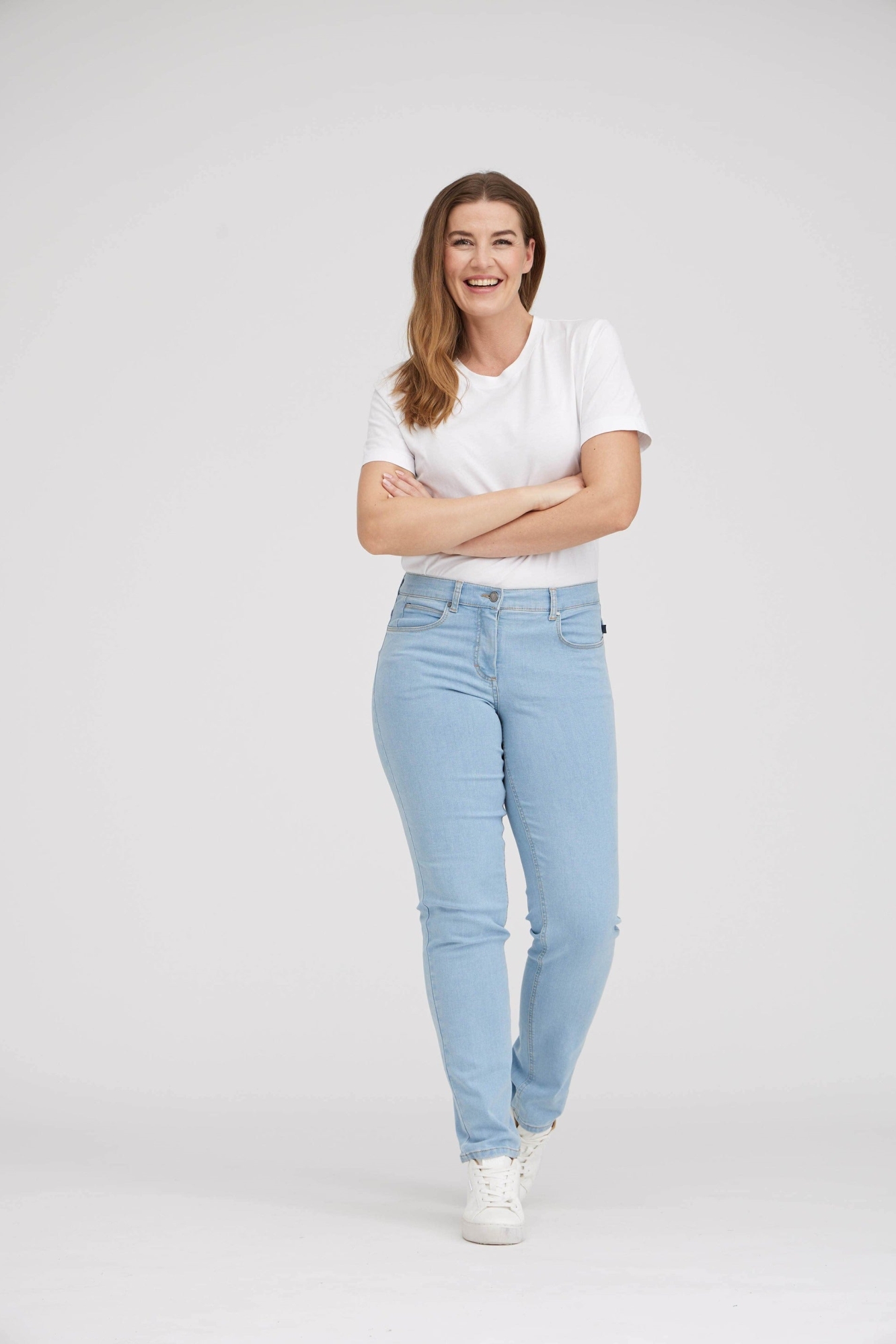 LAURIE  Jeans Charlotte Normale Middellange Lichtblauwe Denim