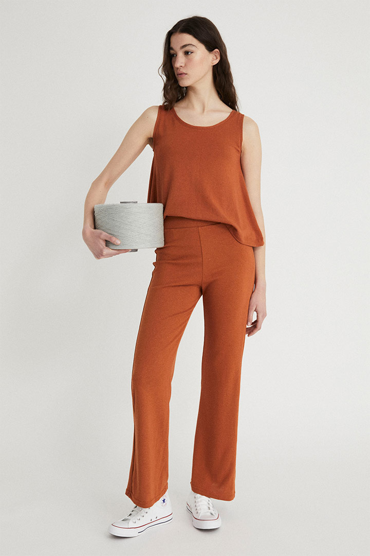 Infinitdenim  Top Gebreide Circulaire Terracotta