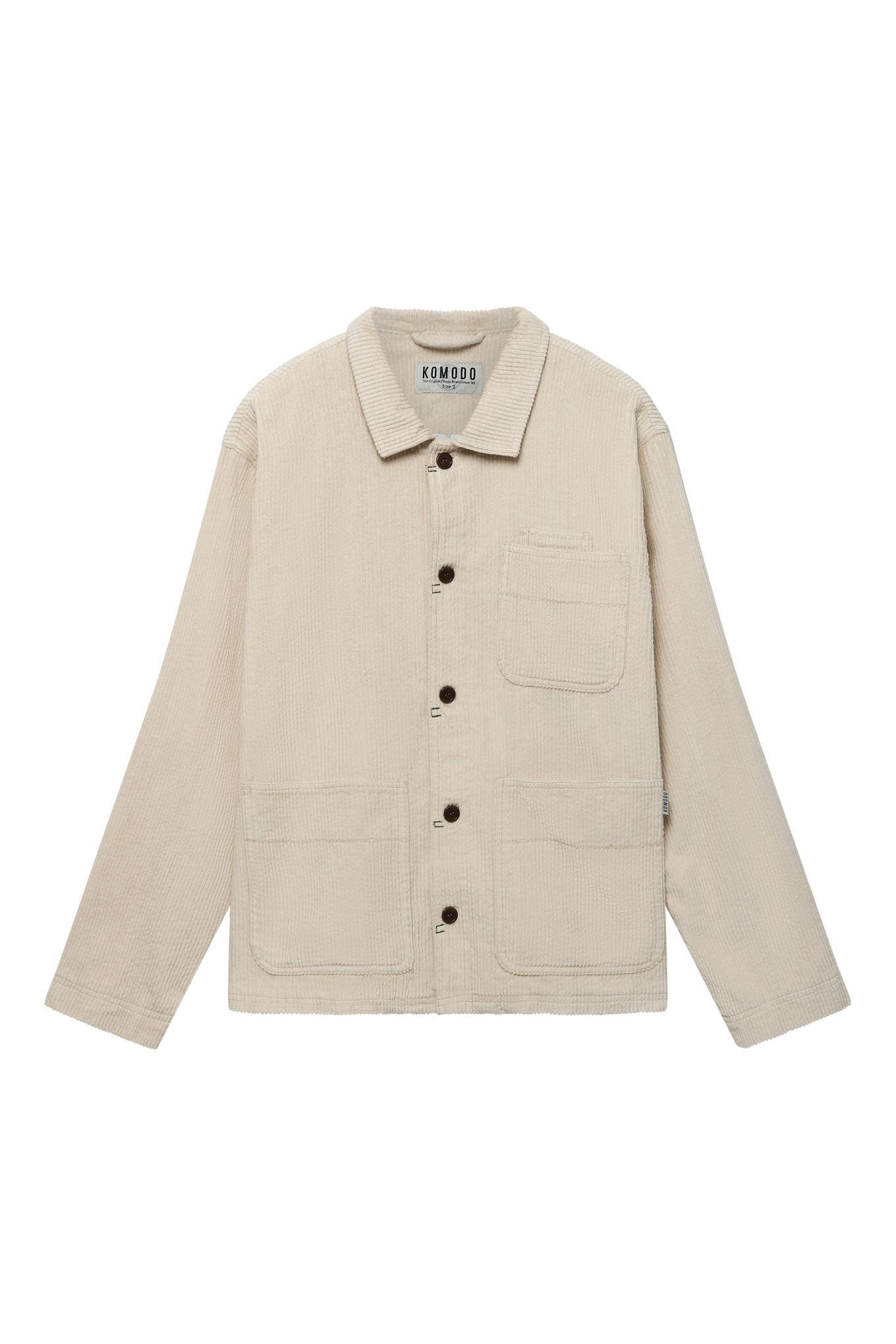 KOMODO mannen vegan Overshirt Mondriaan Biologisch Katoen Corduroy Winter Wit