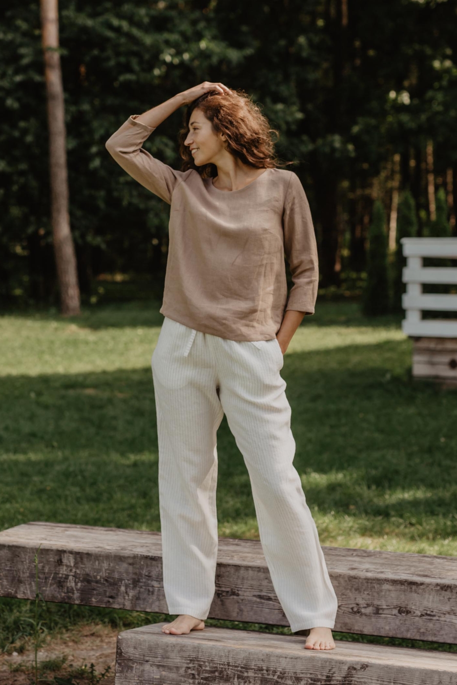 AmourLinen  Linnen Broek Malmö Gestreept