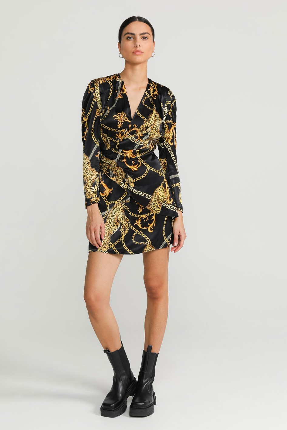 LOVJOI  Jurk Emylia Jaguar Barok Zwart