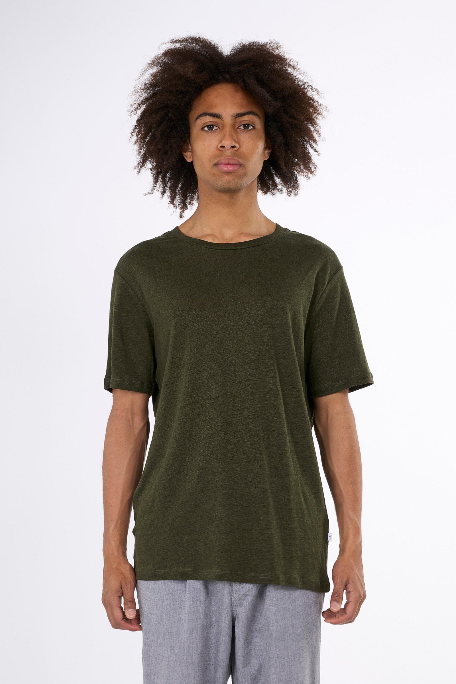 KnowledgeCotton Apparel mannen vegan T-Shirt Forrest Night Green
