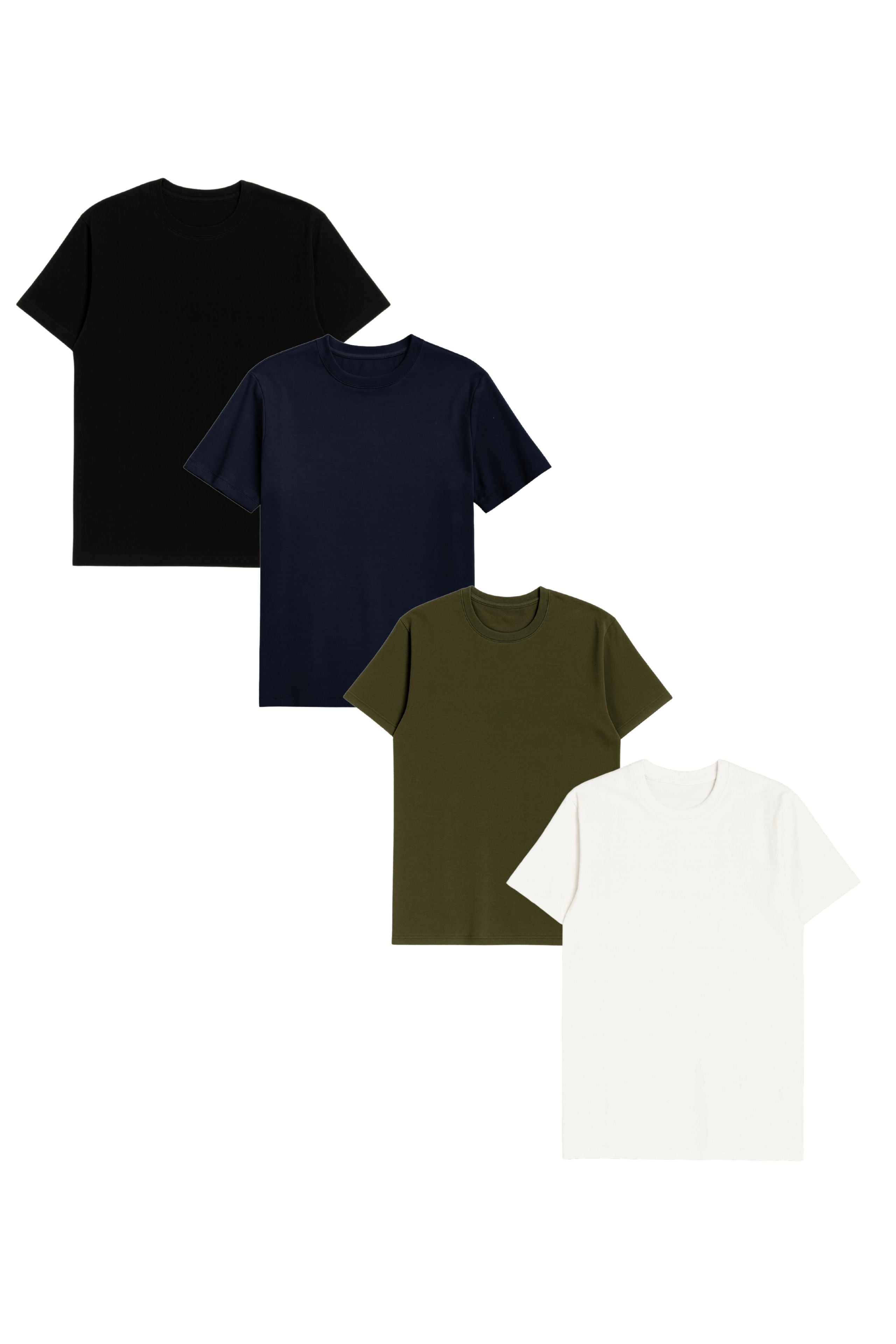 GORG mannen vegan Multipack Van 4 T-Shirts In De Kleuren Zwart/Marineblauw/Druivenblad/Wit.