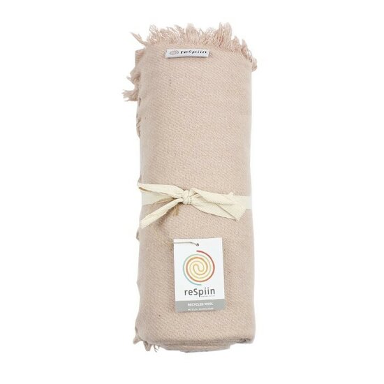 ReSpiin gerecycled wollen deken met franjes - Dusty Pink