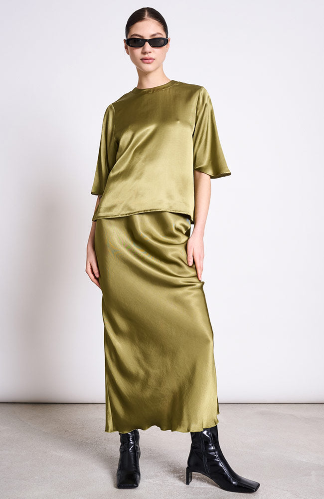 Silky Namora shirt woody olive