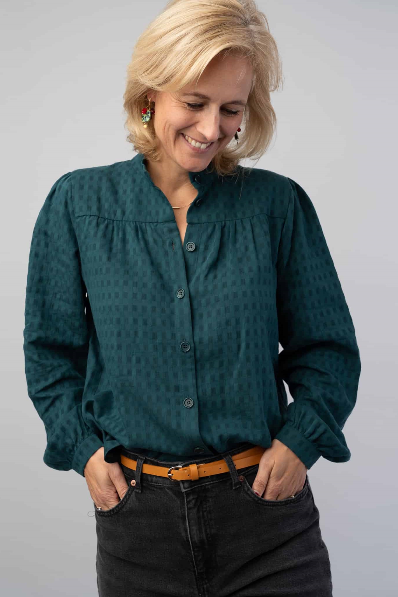 Marjolein Elisabeth  Nina Petrol Blouse