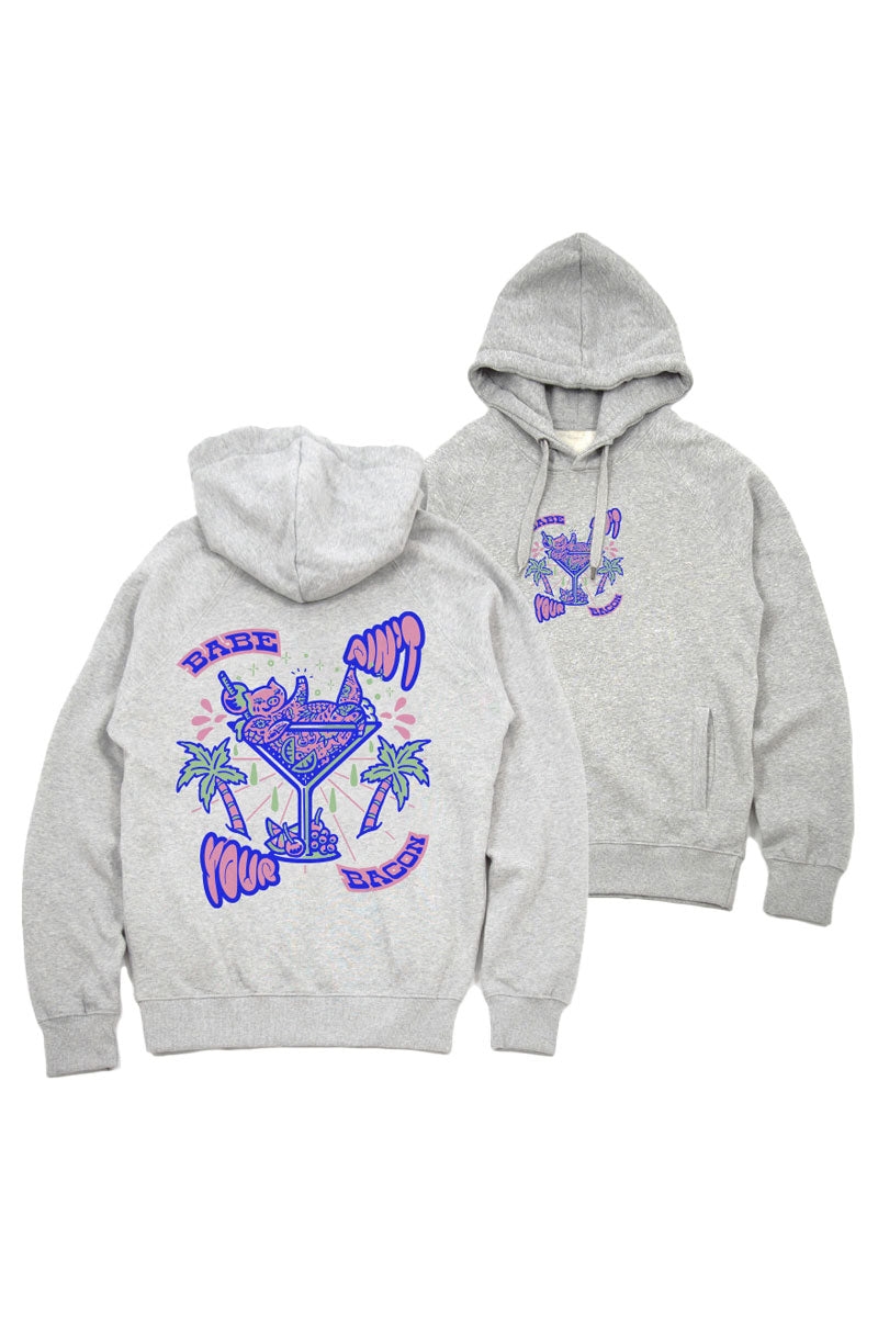 Plant Faced Clothing mannen vegan Hoodie Babe Ain'T Your Bacon Grijs
